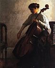 Joseph Rodefer De Camp Canvas Paintings - The Cellist